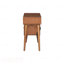 Ensemble de coiffeuse en bois de style rétro bohémien avec prise de charge, port USB et tabouret, coiffeuse avec 3 tiroirs de rangement et 1 tiroir rectangulaire en rotin