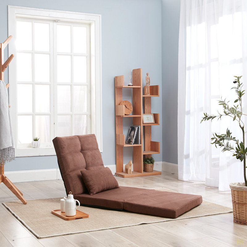 Triple canapé-lit rabattable, canapé de plancher ajustable avec un oreiller, 5 positions inclinables, canapé-lit convertible pour invités, canapé-lit de jeu moderne et pliable réglable