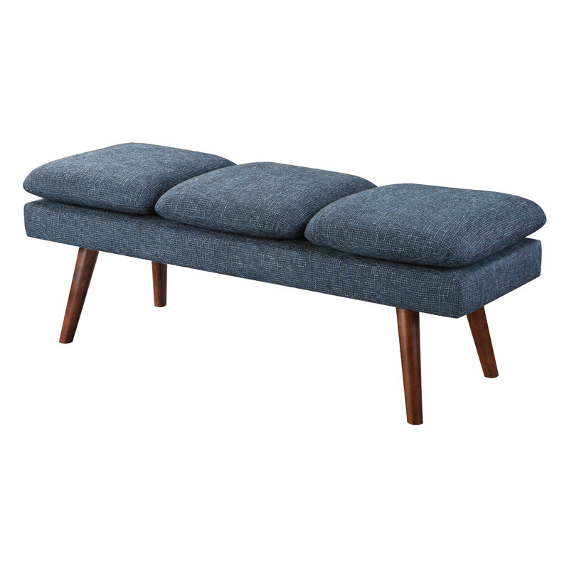 Raynika 54" Mid-Century Bench, Navy