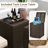 7 Pieces Outdoor Furniture Set with Fire Pit Table and Propane Tank Cover Black-904043346