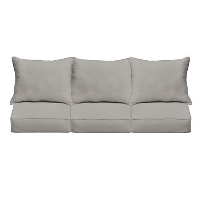 Indoor/Outdoor Grey Corded Deep Seating Pillow And Cushion Sofa Set