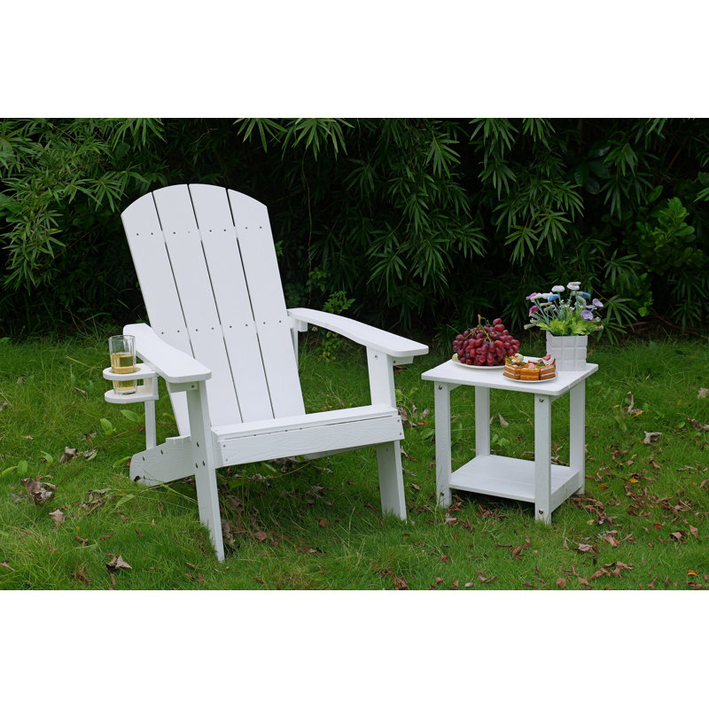 2-Piece All-Season Outdoor Lounge Chairs Perfect For Patio Chats & Garden Leisure Gatherings, White, 2