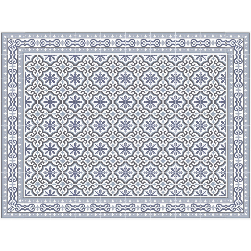 Abreona Vinyl Machine Printed Area Rug, Rectangle 3'3.4" x 4'4.4"