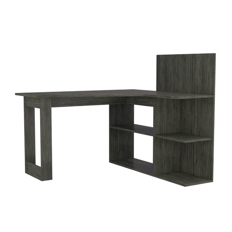 Masai Writing Computer Desk, Five Open Shelves