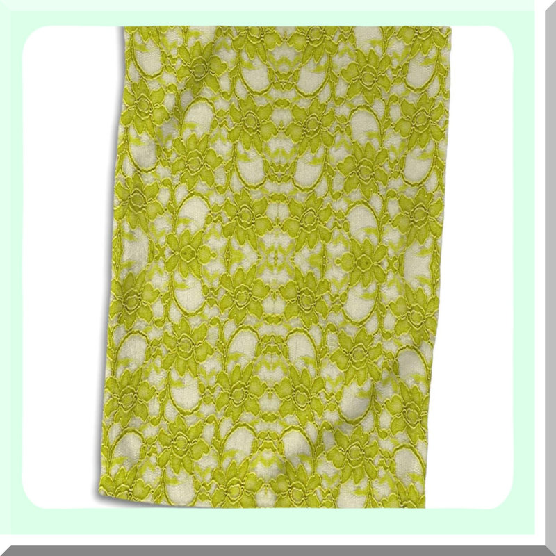 Trendy Chartreuse Lace 3D Towel - 15x22