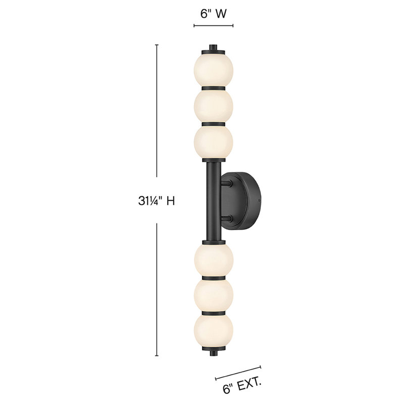 Trigo 1 - Light LED Bath Bar by Lisa McDennon, Black