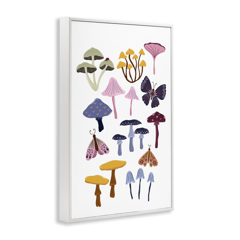 Divers champignons avec insectes, estampe numérique, conception par JJ Design House LLC, H 18 po x l 12 po