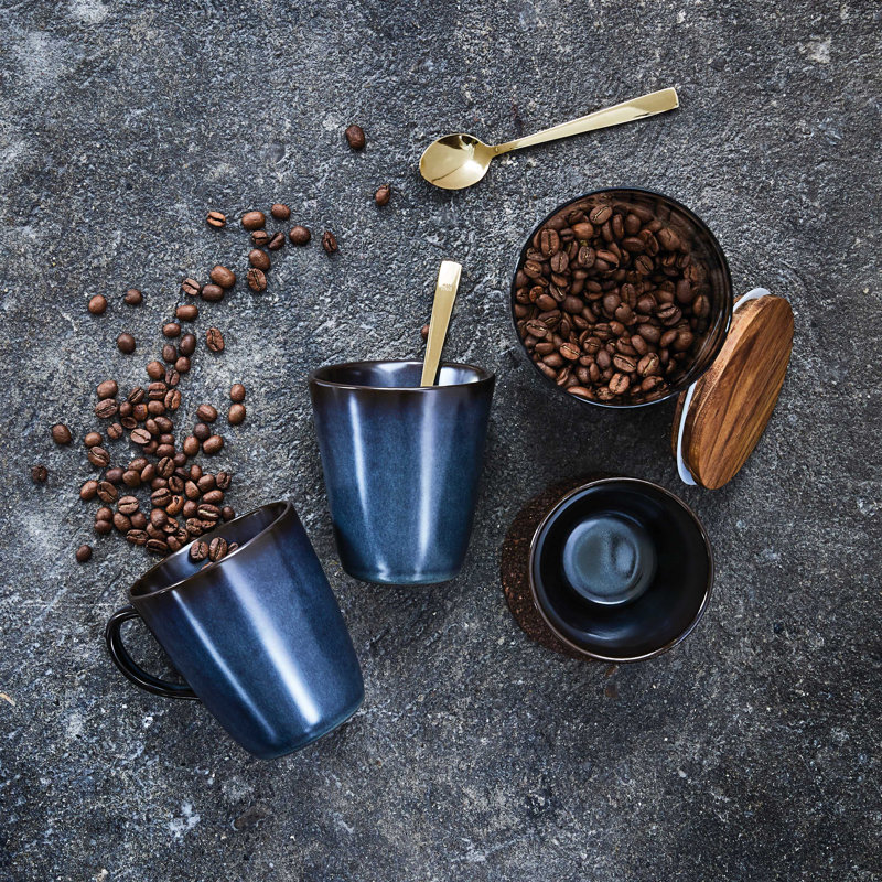 Borges Stoneware Coffee Mug, Midnight Blue