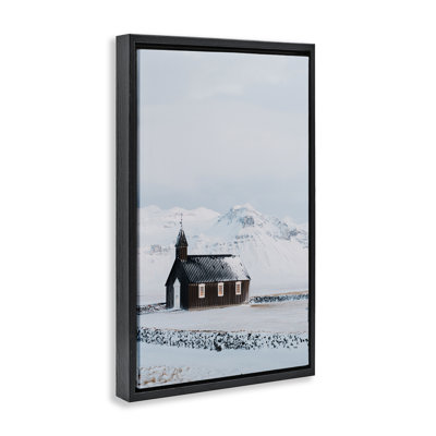 Cadre flottant de paysage de neige de l'Islande, par Jade Sharp Photo