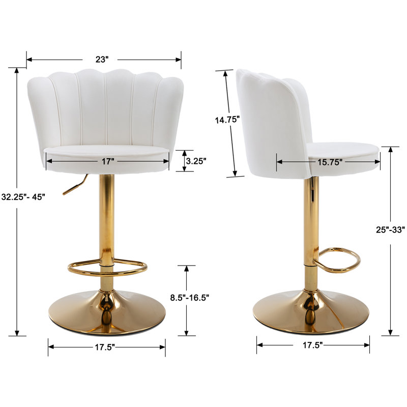 Ludka Swivel Adjustable Height Stool, Cream