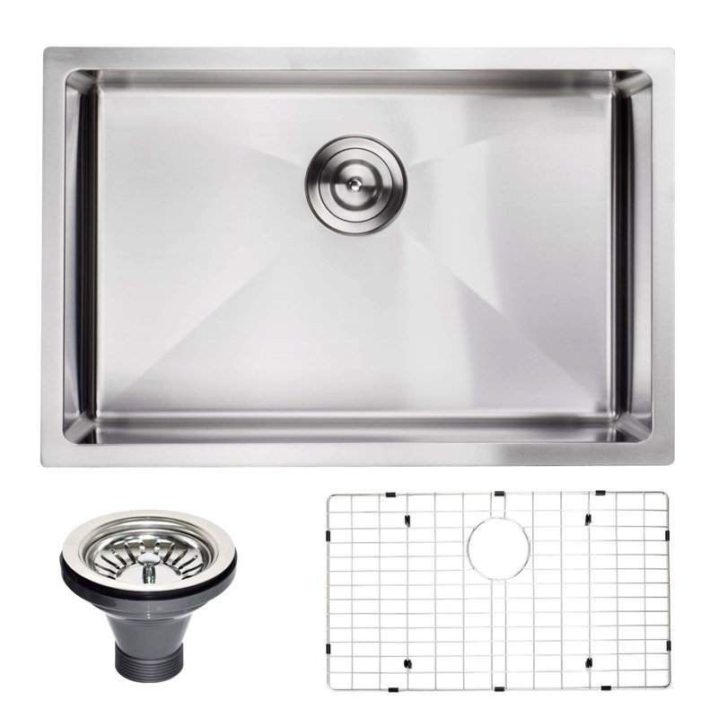 27" Stainless Steel Single Bowl Undermount Kitchen Sink