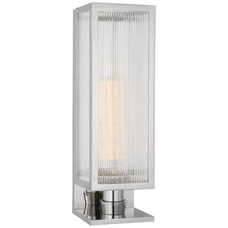 York Flush Mounted Sconce, 16.25" H x 5" W x 5" D, Polished Nickel