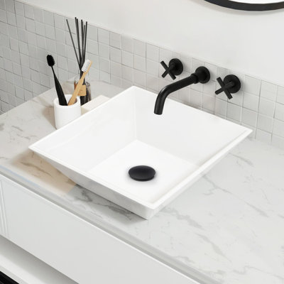 2-handle Bathroom Faucet with Drain Assembly