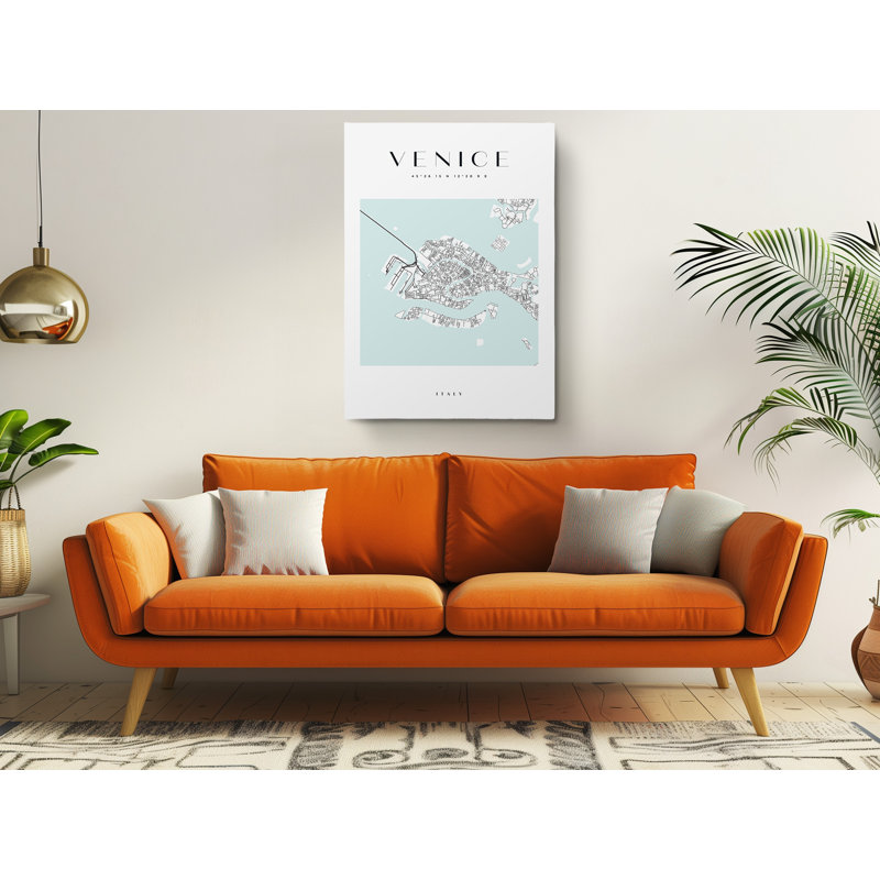Venice  Map Print Italy Canvas Print