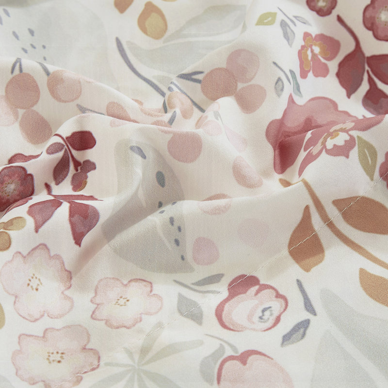 Ensemble de draps en microfibre Soft Watercolor Floral - infroissable, simple, Jaune / Rose