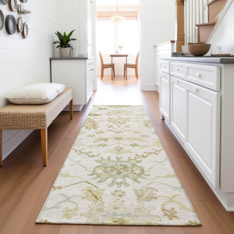 Premium Machine Washable Gurubaksh AMF1150 Global Rug, Tapis de couloir 2 pi 3 po x 7 pi 6 po