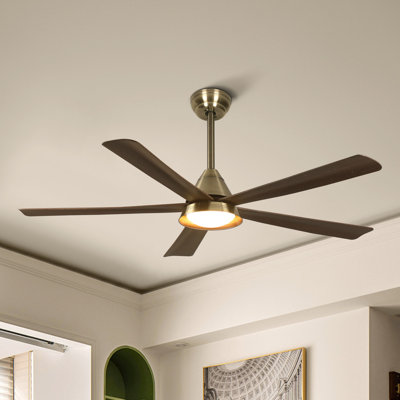 52'' Kadidiatou Modern Large Dimmable Ceiling Fan with LED Lights and Remote Control for Living Room