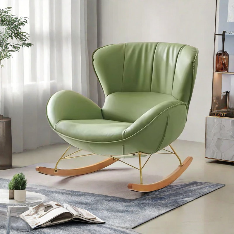 Chaise berçante décontractée simple et moderne, Vert