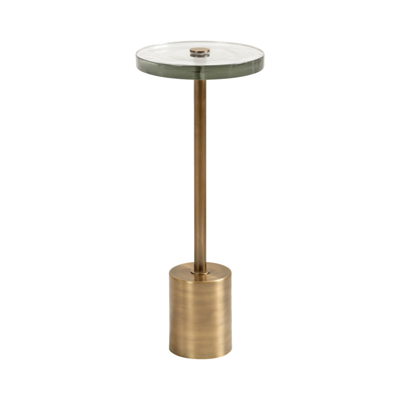 Table ronde en verre et verre, Clair, Doré