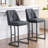 Set Of 2,Modern Upholstered Bar Stool With Button-Tufted Backrest, Counter Height Chair With Sturdy Metal Frame, Comfortable Padded Seat For Kitchen, Bar, Or Dining Room