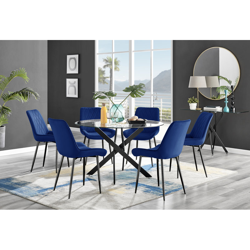 Ensemble repas pour 6 personnes, Bleu marine / Noir