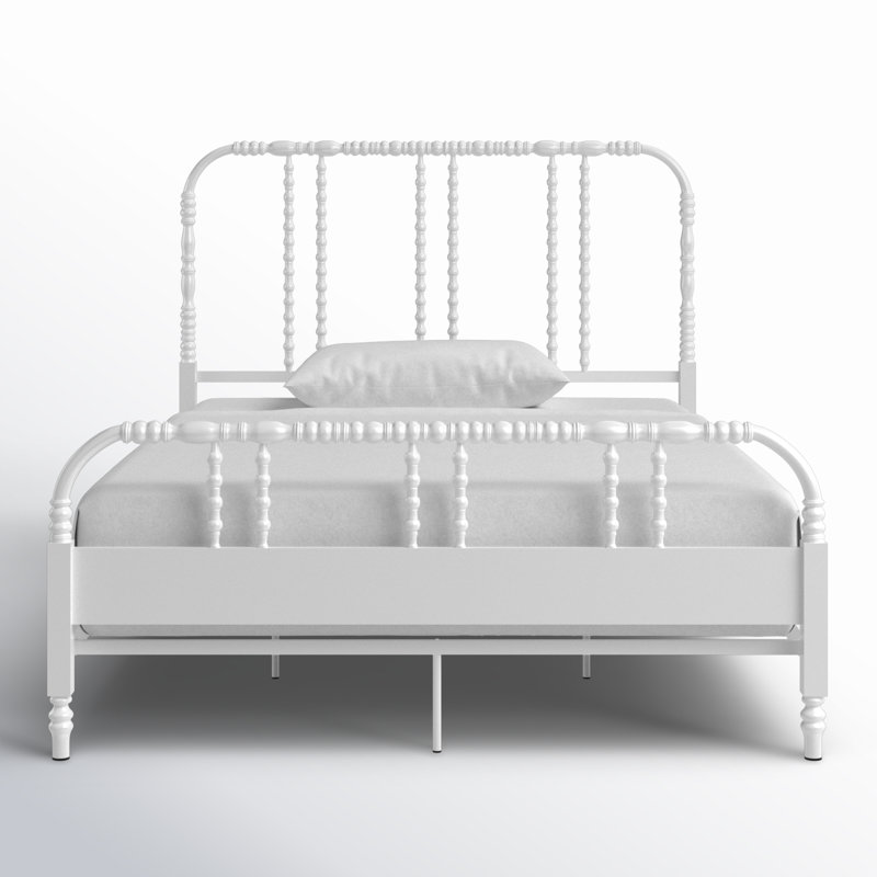 Metal Spindle Bed, Full, White