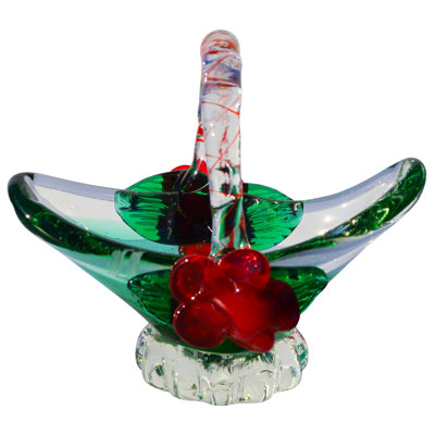Midcentury Murano Glass Basket