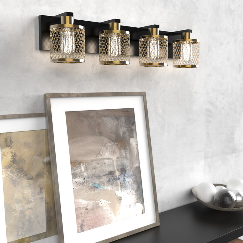 Éclairage pour meuble-lavabo à 4 lumières à intensité variable Koch, Bronze brossé