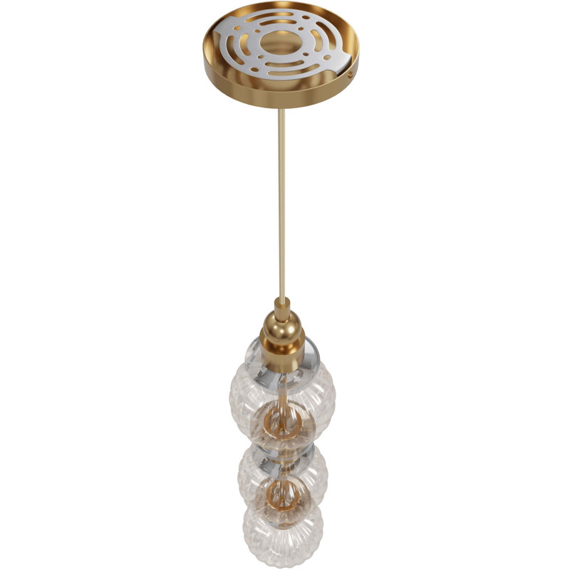 Luminaire suspendu en verre et métal Valda