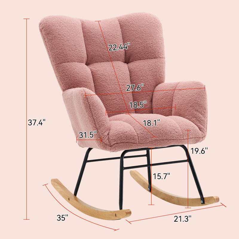 Friedell Rocking Chair, Pink