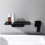 Robinet de lavabo de salle de bain noir mat en cascade - Laiton, simple pour une régulation sans effort de la température et du débit de l'eau, conception d'installation bien ajustée, peu encombrant-125036336