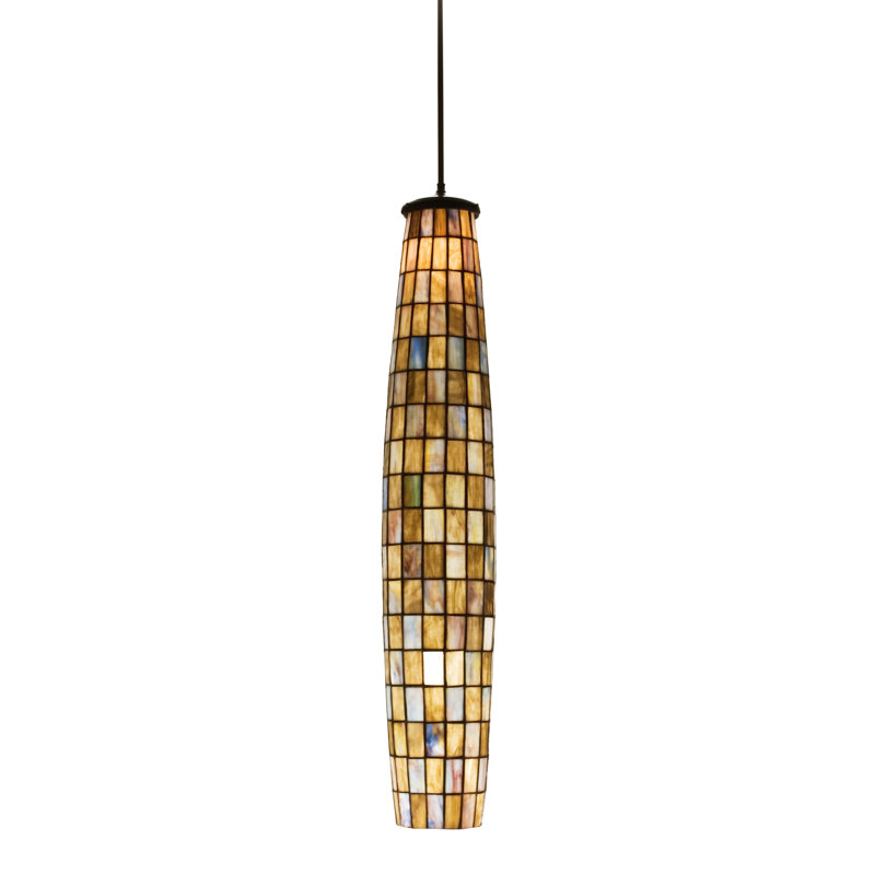 2 - Light Mahogany Bronze Single Pendant, Tortoise Shell Beige
