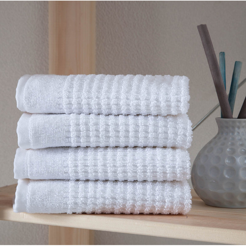 Earline Turkish Cotton Midweight Washcloth, White