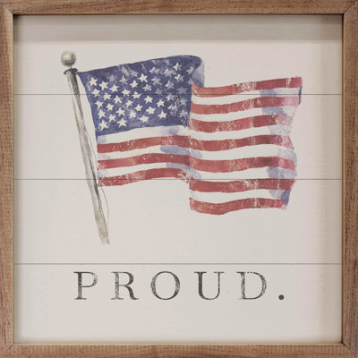 Proud American Flag White
