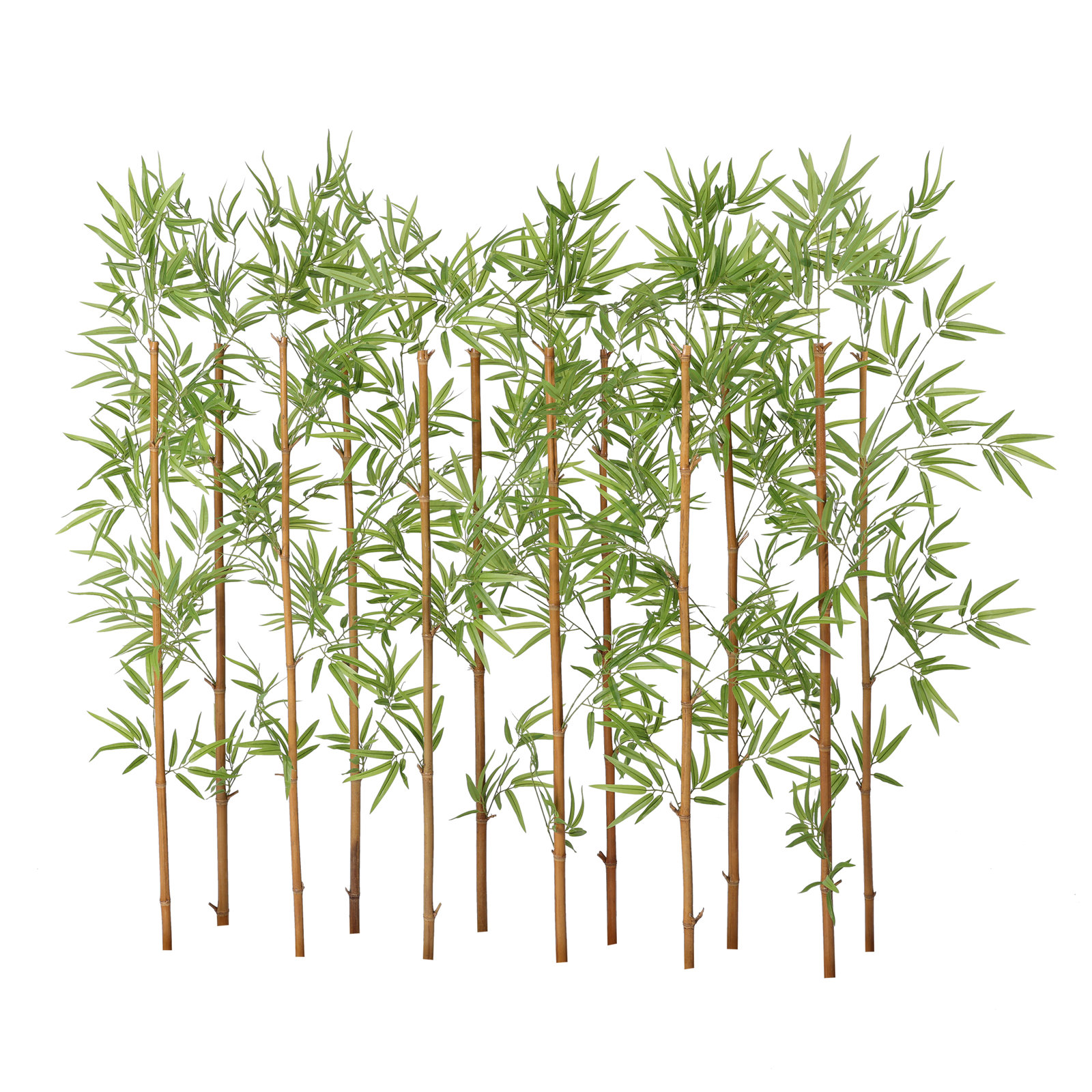 Adcock Artificial Bamboo Tree, Privacy Fence Decor - Real Bamboo Pole with UV Resistant Leaves, 60" H x 15" W x 15" D, 12