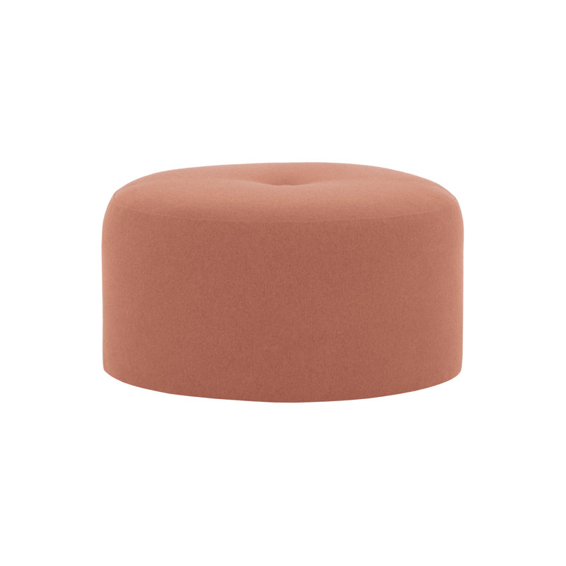 Cloquet 75cm Wide Tufted Round No Pattern Pouf Ottoman, Orange