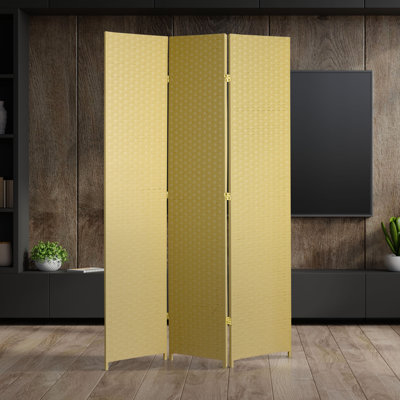 Amitis 7 Ft. Tall Woven Fiber Folding Room Divider