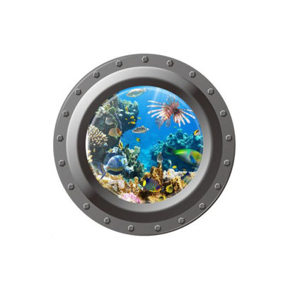 Window Underwater World Wall Sticker Home Decor