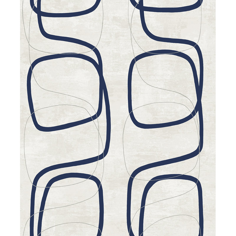 Rouleau de papier peint H 33 pi x l 21 po Lianna, Bleu