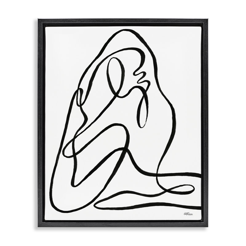Art mural sur toile flottant "Doodle" par Cat Thurman Designs, H 31 po x l 25 po x P 1,7 po, Cadre flottant noir de jais