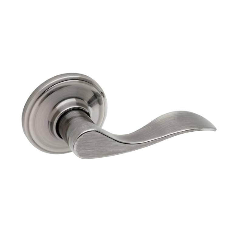 Fausse poignée de porte simple, Nickel antique, Droite
