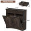 Armoire à poubelle autoportante en bois à double basculement double avec tiroirs dissimulés, support de poubelle à l'épreuve des animaux de compagnie 2 x 13 gallons pour le salon de la cuisine-110687084