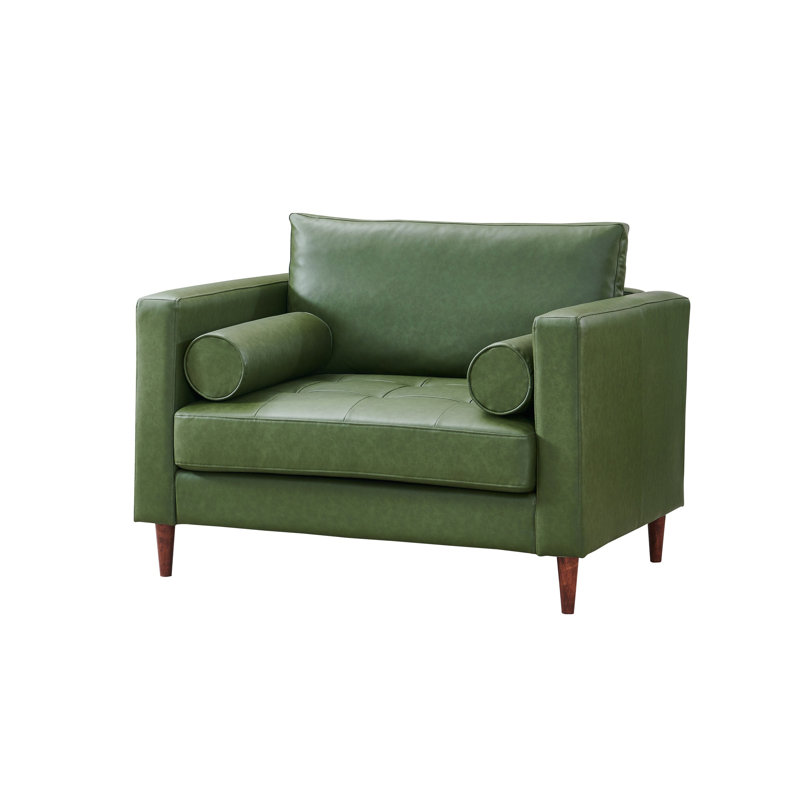 Fauteuil en cuir écologique Dannie, Similicuir vert