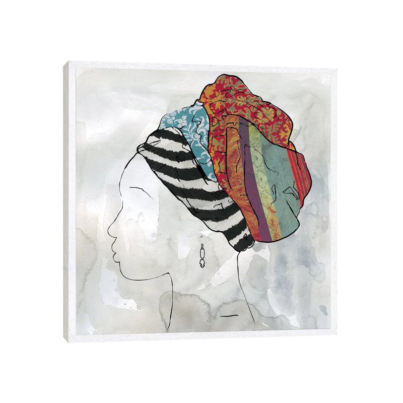 Portrait Of Africa II by Carol Robinson - Painting on Canvas, White Framed, 45.72 cm H x 45.72 cm W