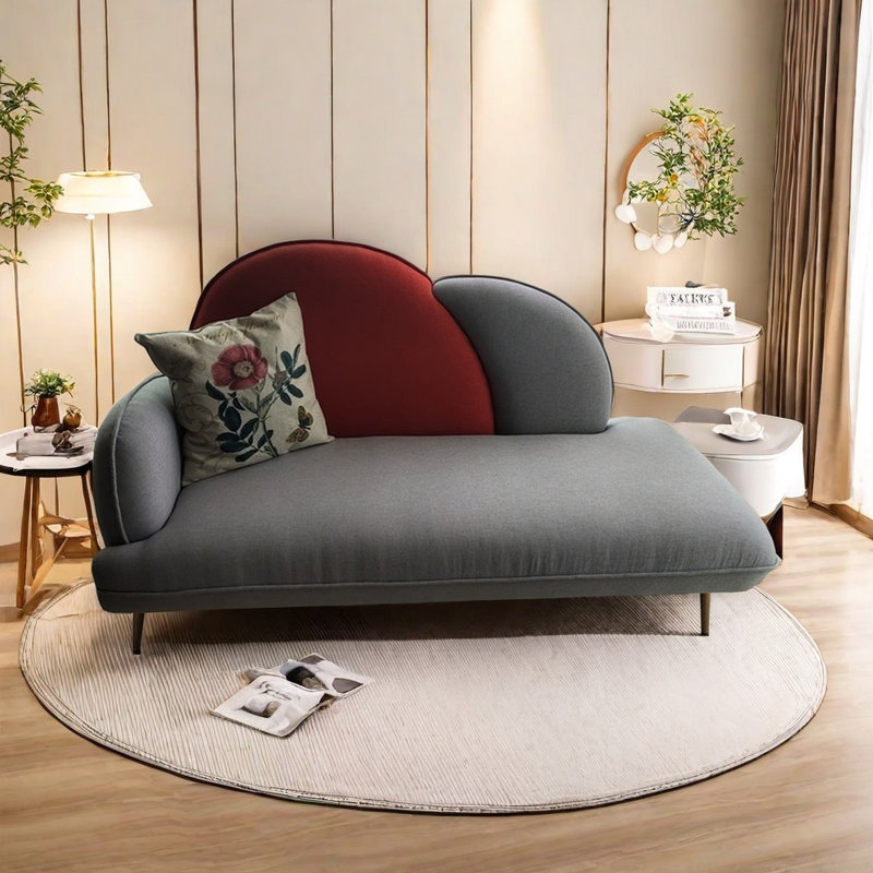 Chaise longue confortable en bois massif, Accoudoir à gauche (vu de face)