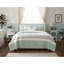 Ensemble de courtepointe en coton percale avec coussins décoratifs, turquoise, très grand