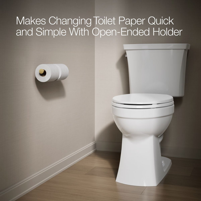 Double Toilet Tissue Holder, Vibrant Brushed Moderne Brass