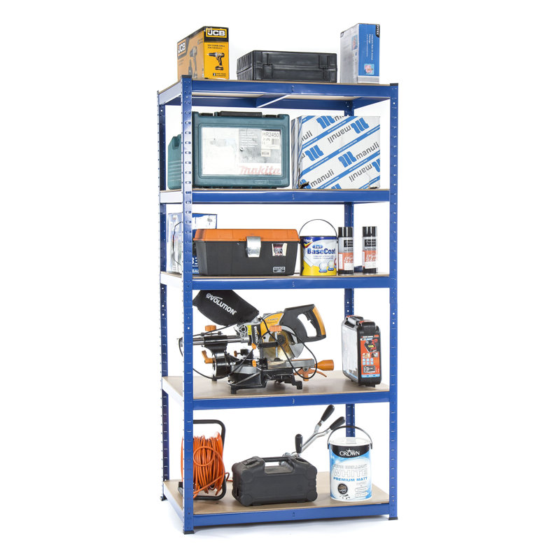 Meyerson Metal Shelving Unit, 180cm H x 90cm W x 45cm D