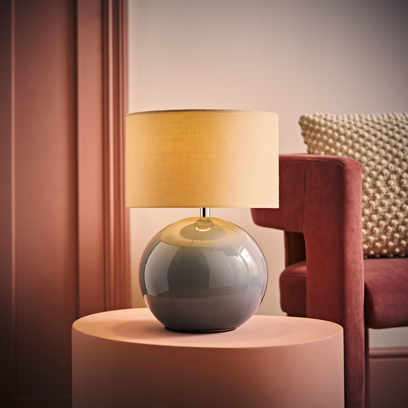 Motes Ceramic Table Lamp, Natural, No, Green