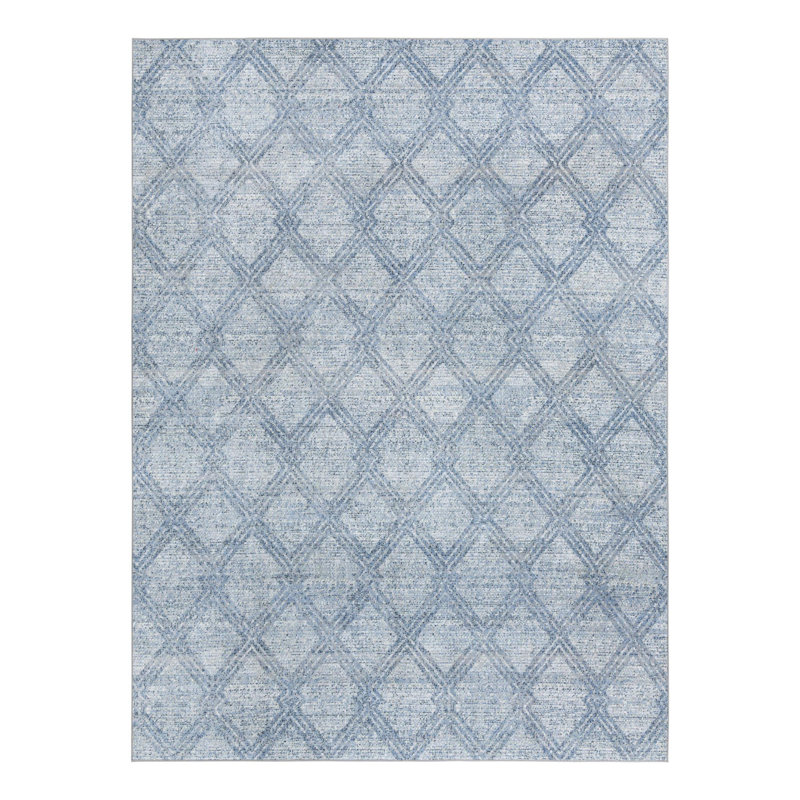 Tapis Langley Street® Modern Trellis Massie, Rectangle 10 pi x 14 pi 1 po, Bleu clair